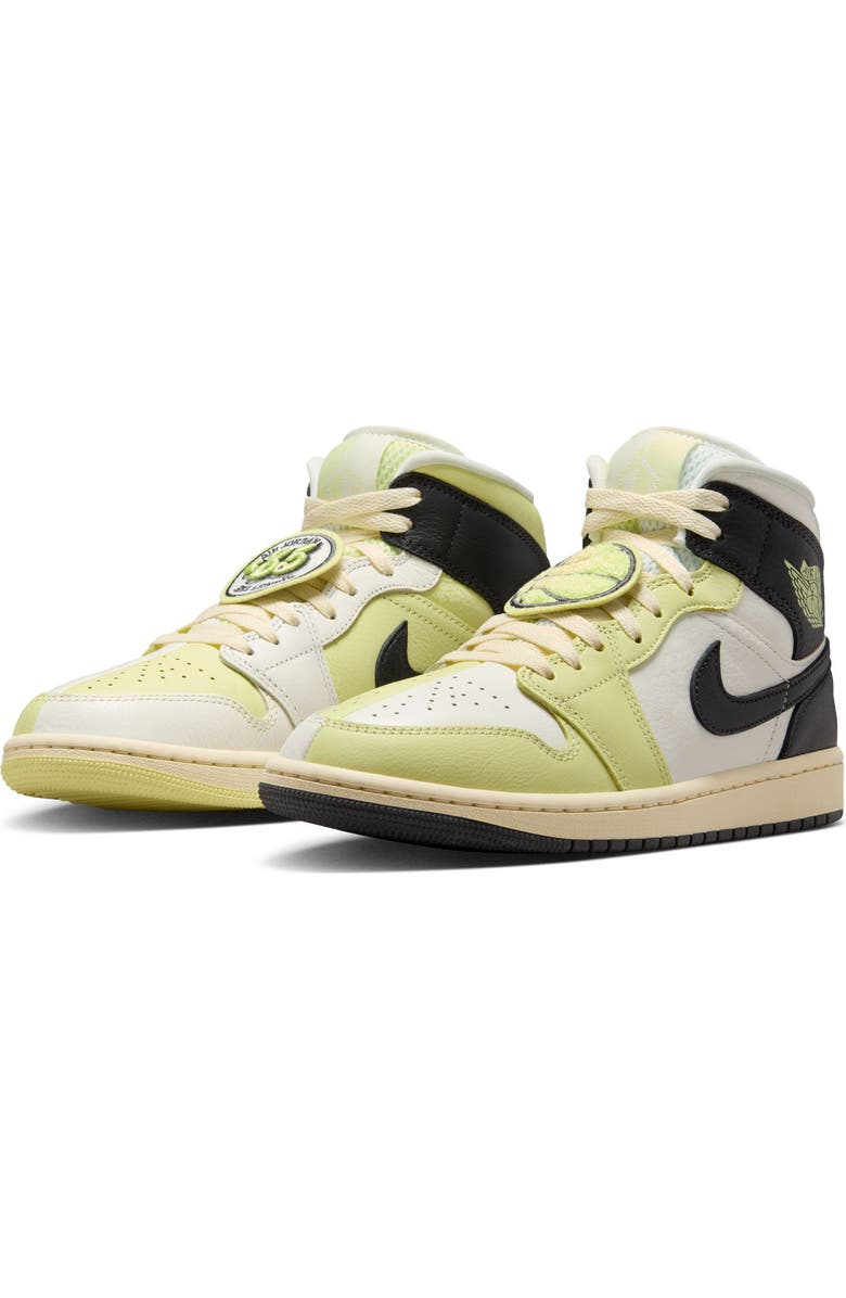 Jordan Air Jordan 1 Mid SE Velvet Basketball Sneaker, Main, color, 130 Sail/Lmngrn