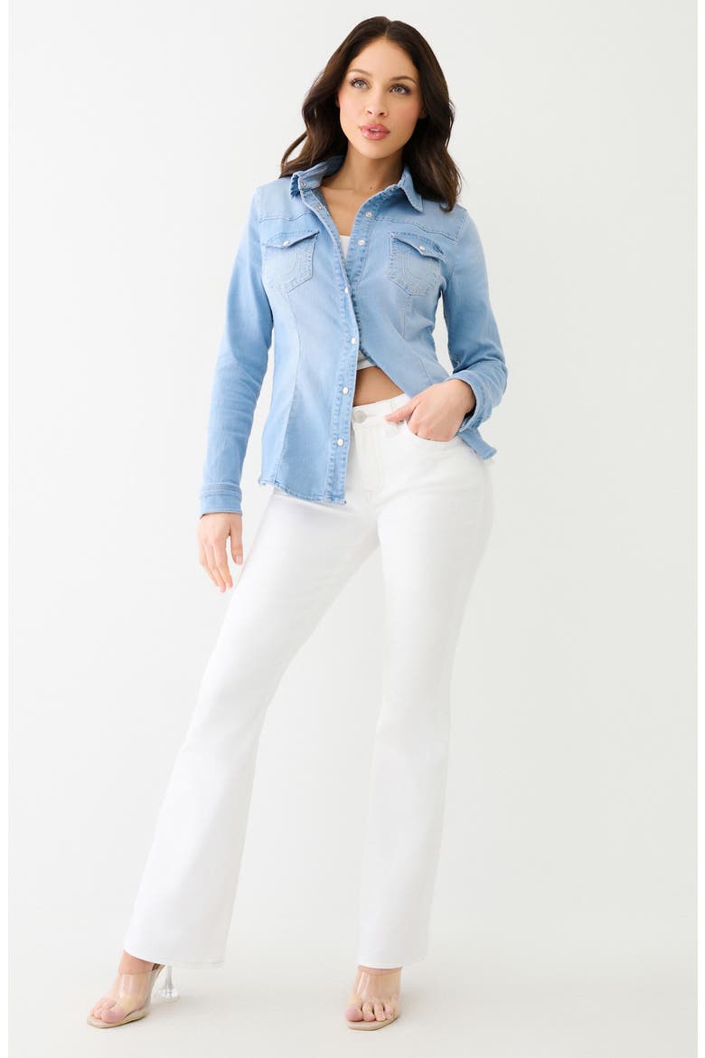Western Long Sleeve Denim Shirt, Alternate, color, LIGHT BLUE WASH
