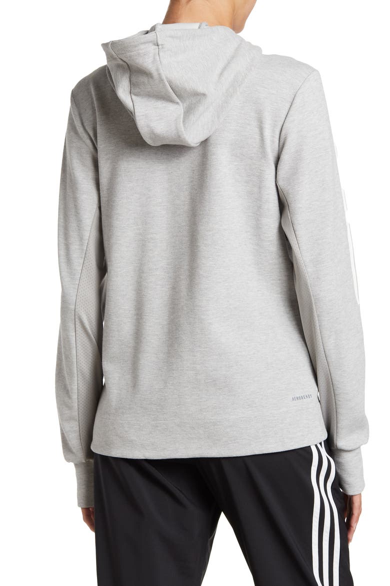 Aeroready Hooded Sweatshirt, Alternate, color, MEDIUM GREY HEATHER