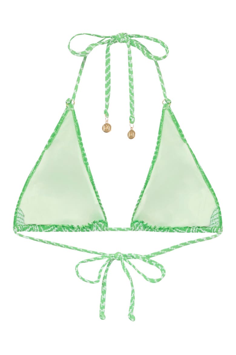 Chevron Triangle Bikini Top, Alternate, color, GREEN