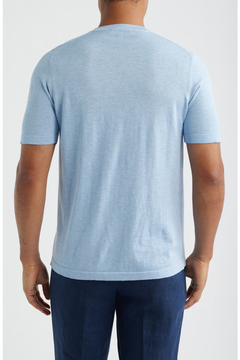 Wellington Cotton & Silk Crewneck T-Shirt, Alternate, color, LIGHT BLUE
