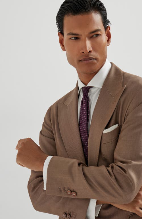 Brunello Cucinelli Blazer With Large Peak Lapel In Brown