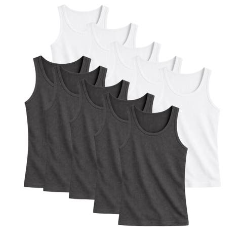 Mens 10 Pack Ribbed Tank Tops Classic Fit
