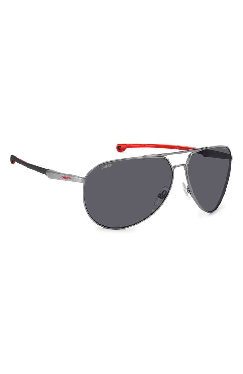 Carrera Eyewear x Ducati Carduc 67mm Oversize Aviator Sunglasses, Alternate, color, Matte Dark Ruth/ Grey