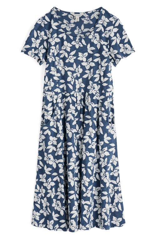 Seasalt Cornwall Enor Floral Organic Cotton Fit & Flare Dress In Blue