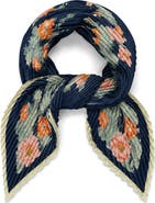 SAACHI Floral Pleated Square Scarf