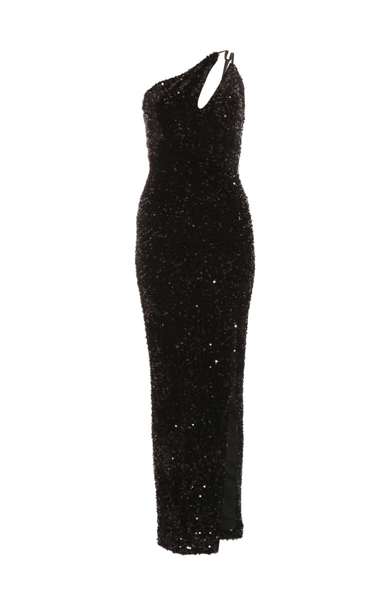 QUIZ Sequin Cut Out Neck Maxi Dress, Alternate, color, 