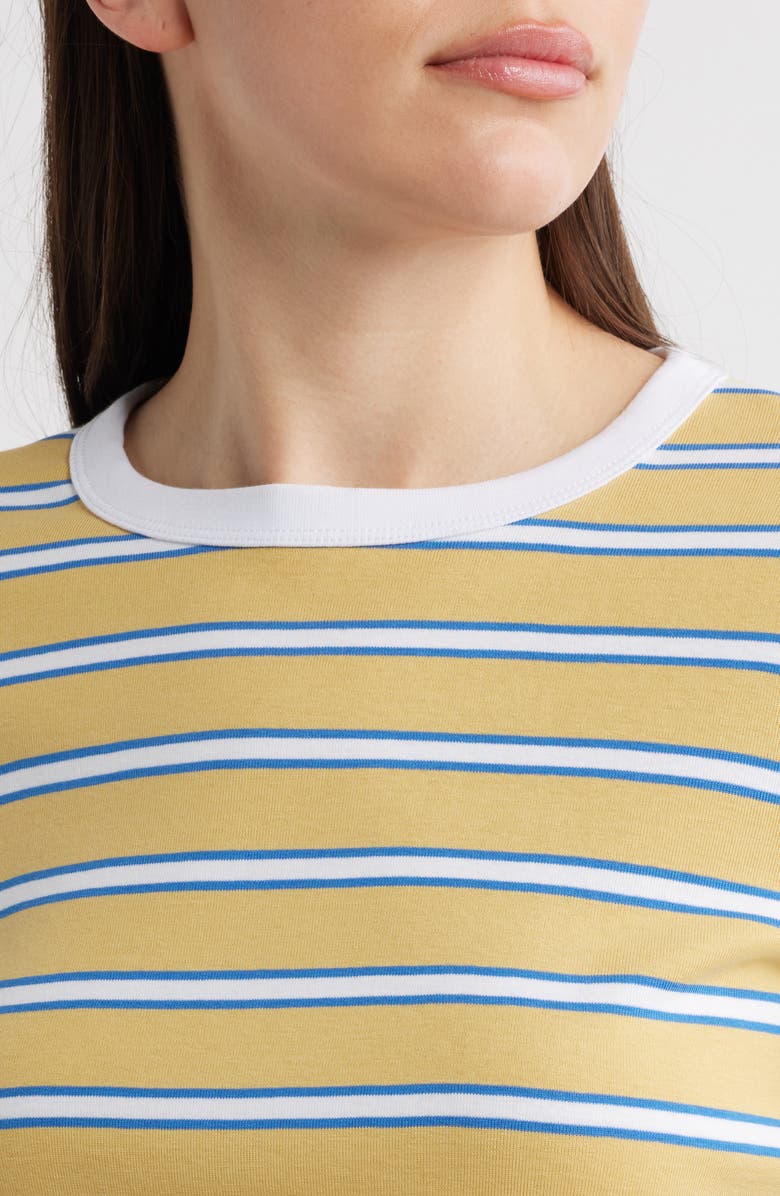 Madewell The '90s Crewneck Cotton T-Shirt, Alternate, color, Retro Yellow Stripe