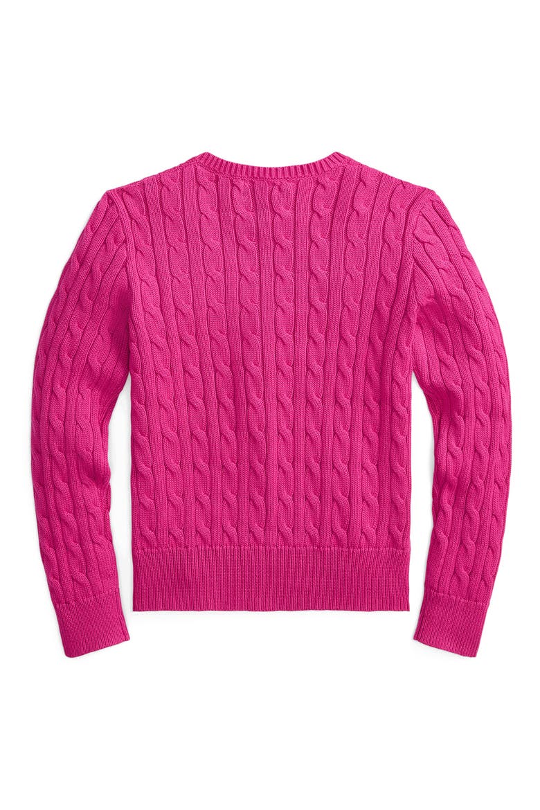 Kids' Cable Stitch Cotton Cardigan, Alternate, color, PREPPY PINK