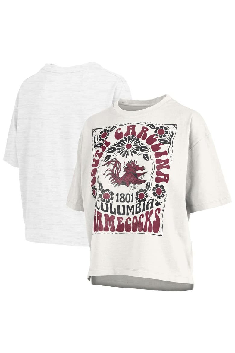 Women's Pressbox White South Carolina Gamecocks Harmony Oversized T-Shirt, Main, color, White