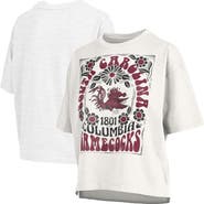 PRESSBOX Women's Pressbox White South Carolina Gamecocks Harmony Oversized T-Shirt
