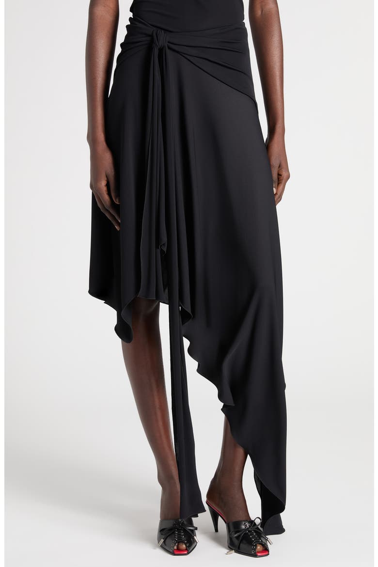 Asymmetrica Jersey Skirt, Main, color, BLACK