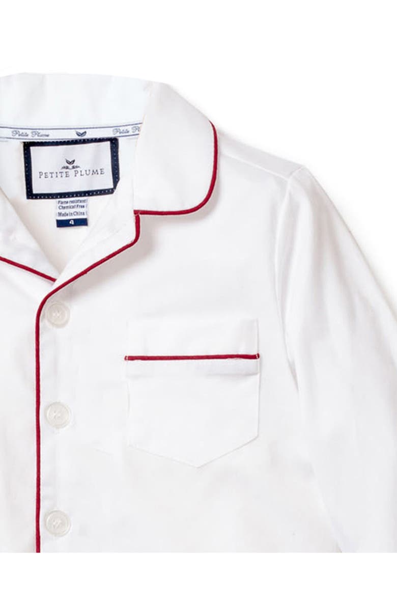 Petite Plume Kids' White Flannel Two Piece Pajamas, Alternate, color, White