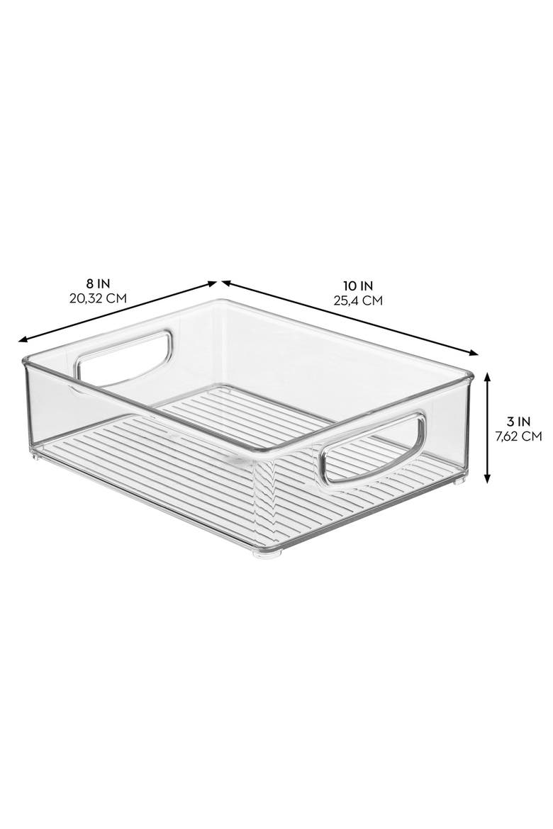 Plastic Stackable Pantry Bin with Handles, Set of 4, Clear, Made in USA, Alternate, color, Clear