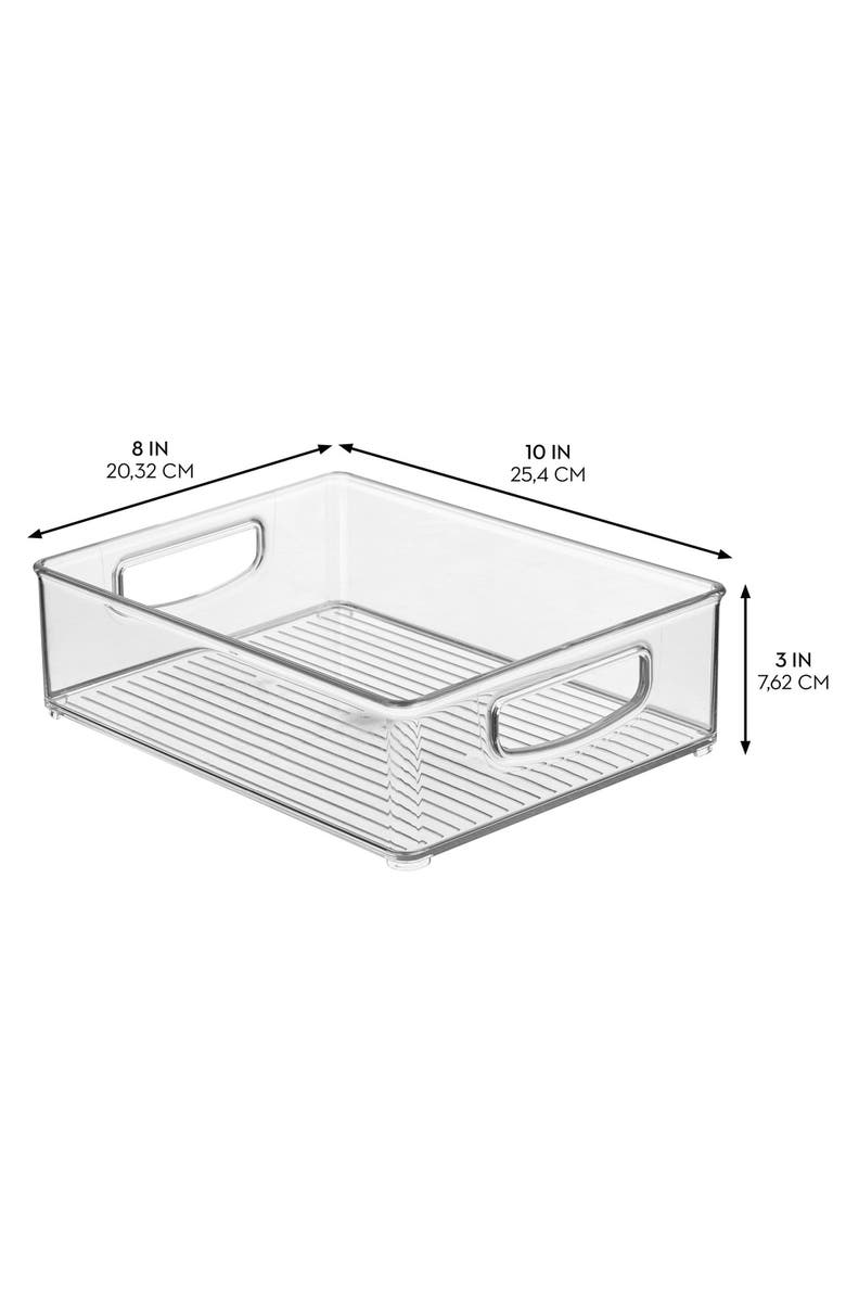 Linus Plastic Stackable Pantry Bin with Handles, Set of 4, Clear, Made in USA, Alternate, color, Clear