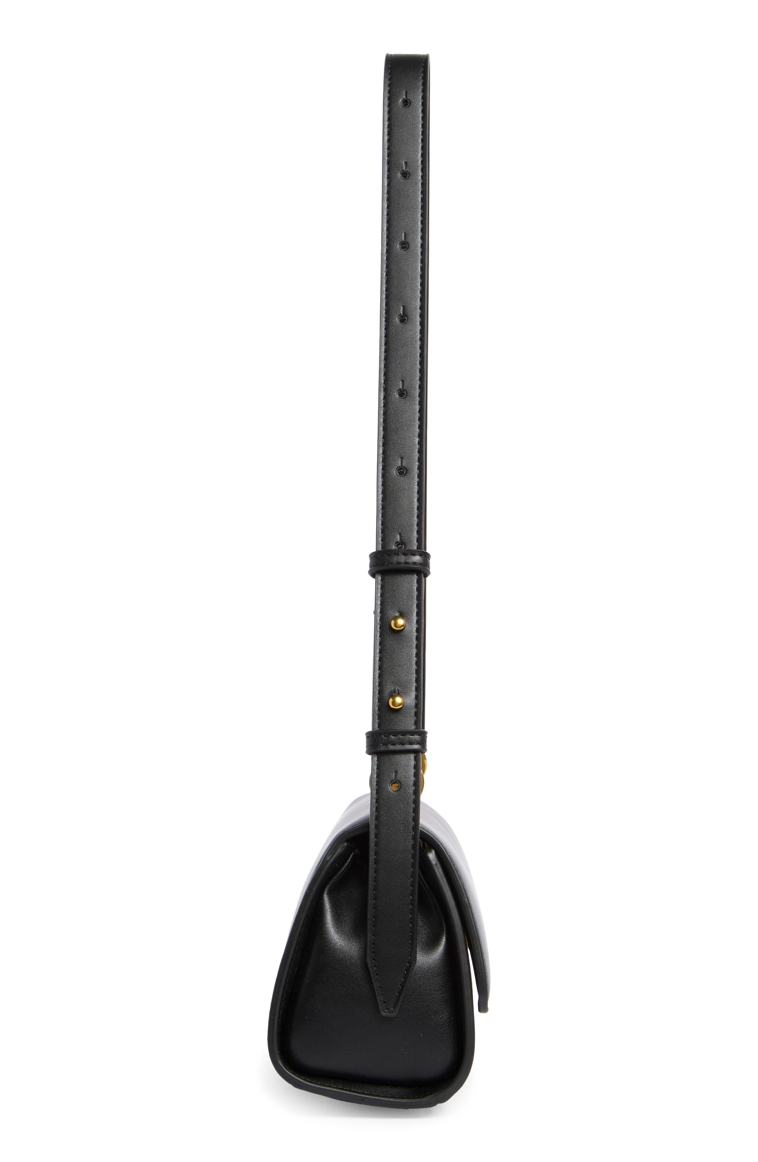 BCBG Sleek Angled Shoulder Bag, Alternate, color, Black