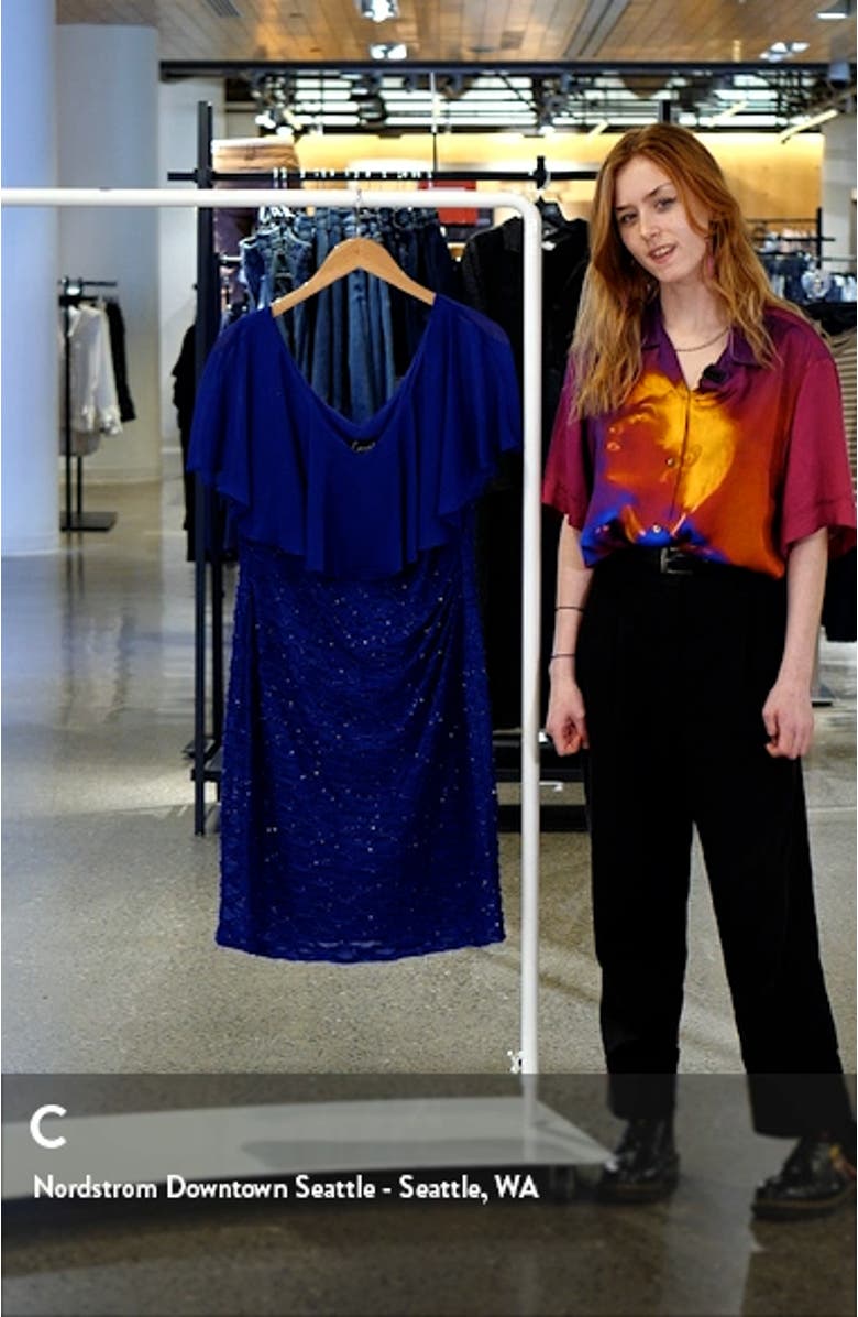 Chiffon Cape Sheath Dress, sales video thumbnail