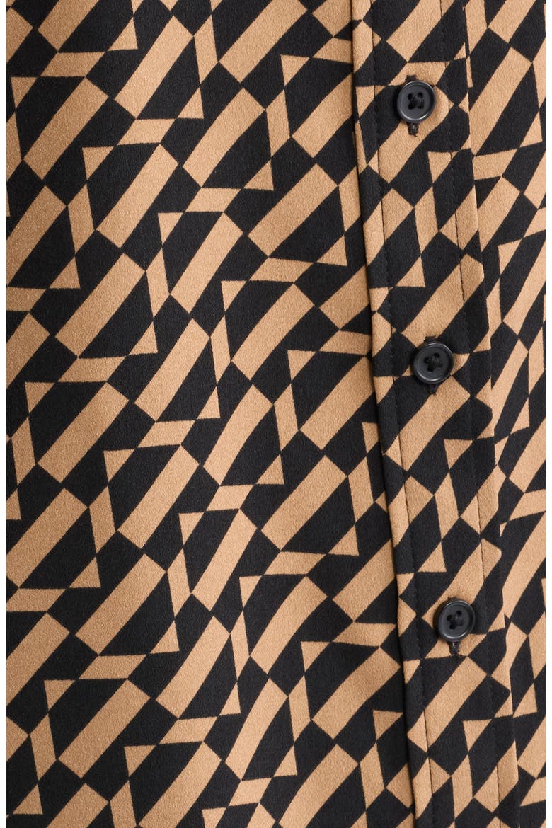 Printed Clean Front Shirt, Alternate, color, VICUNA/ ANNE BLACK
