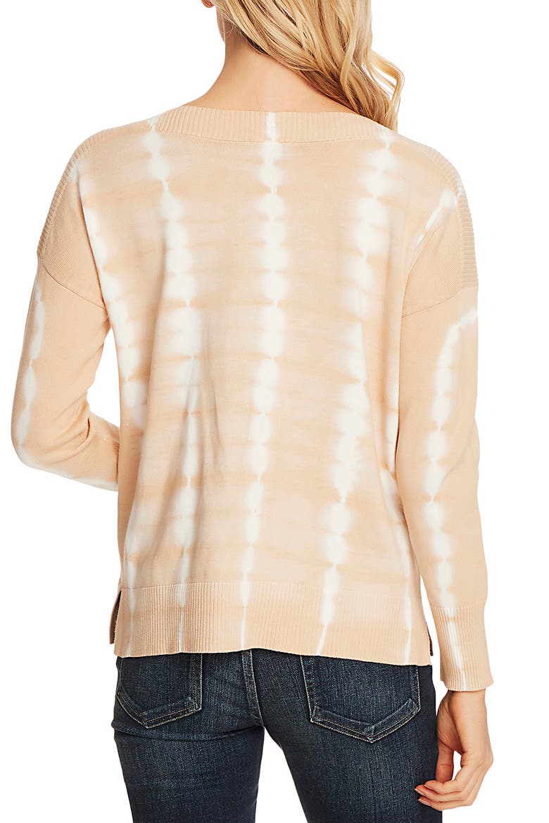 Tie Dye Boatneck Long Sleeve Cotton Sweater, Alternate, color, LIGHT STONE