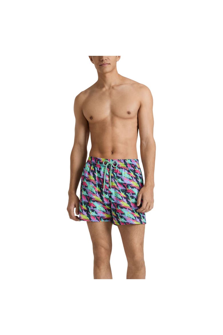 Men Stretch Short Swim Shorts Whales Offset, Alternate, color, Navy