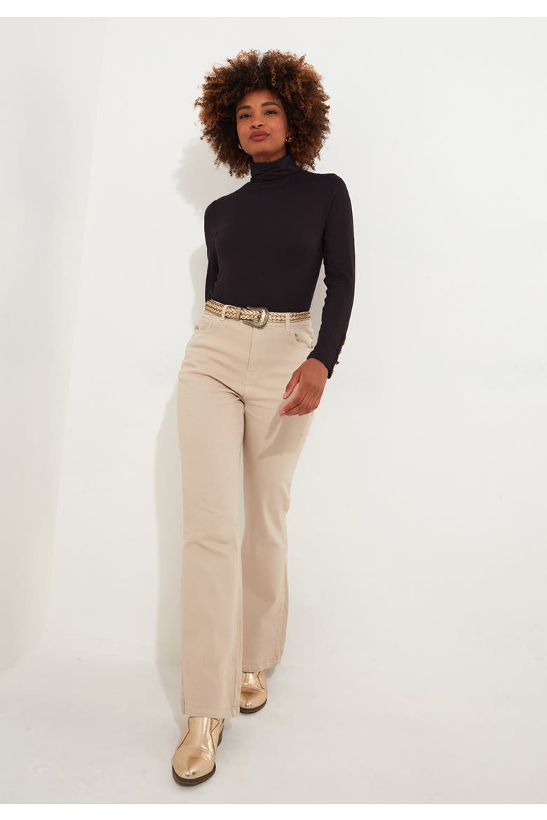 Stretch Knit Turtleneck Tee, Alternate, color, BLACK