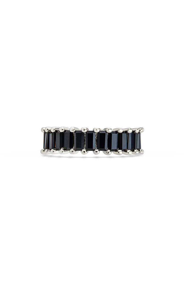 Sterling Forever Caroline Rainbow Cubic Zirconia Eternity Ring, Alternate, color, Silver/Black