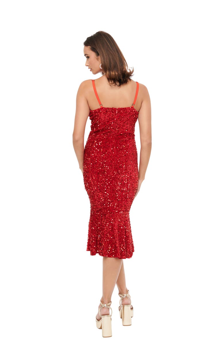 Unique Vintage Sequin Wiggle Dress, Alternate, color, Red