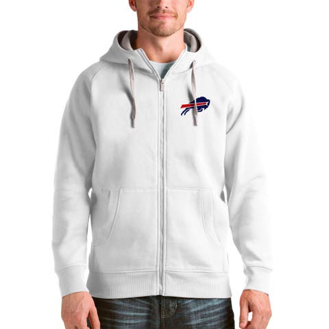 Men's Antigua White Buffalo Bills Victory Full-Zip Hoodie