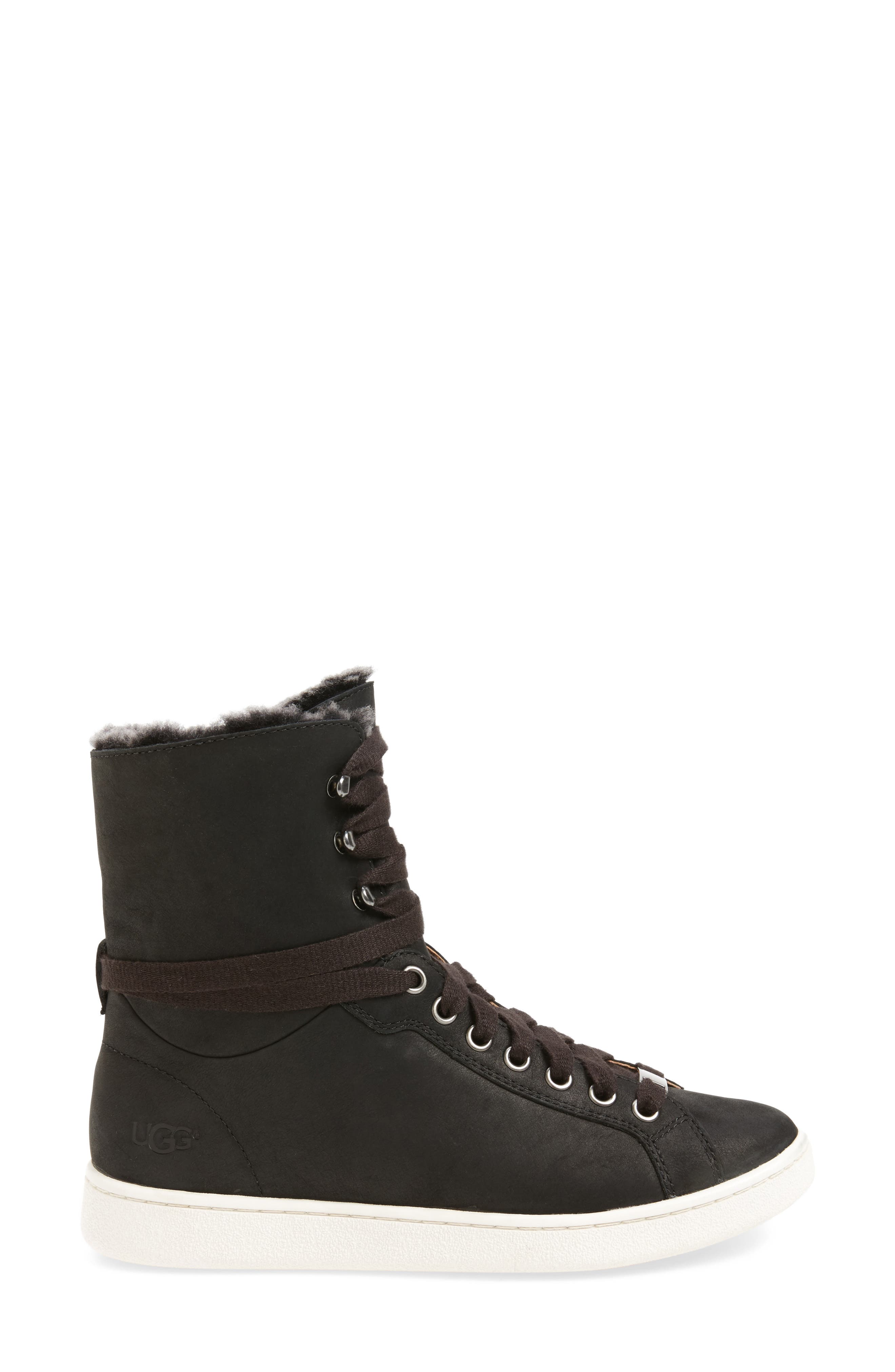 Starlyn Genuine Shearling Lined Boot, Alternate, color, BLACK LEATHER