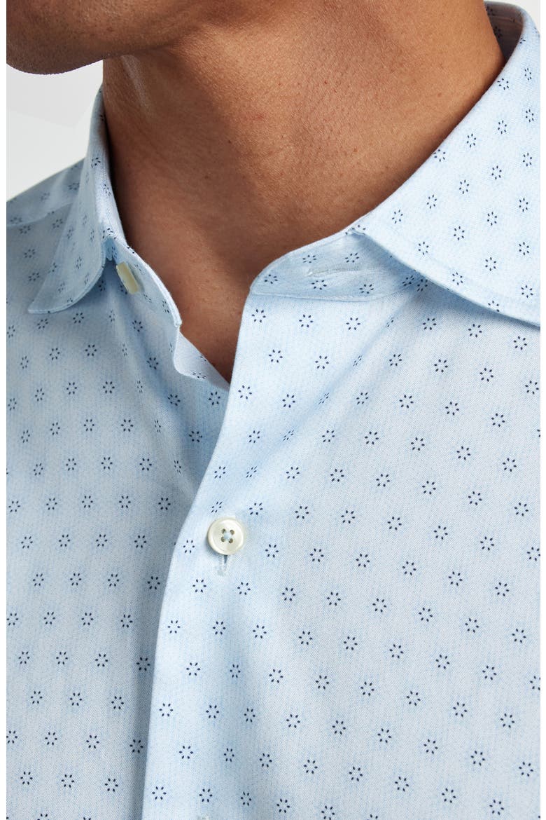 Geometric Print Sport Shirt, Alternate, color, SKY/ NAVY