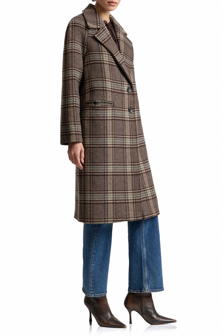 Walker Long Coat, Alternate, color, BROWN MULTI PLAID