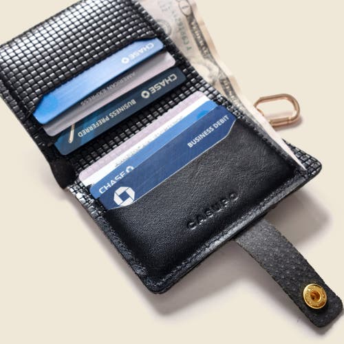 Casupo Wallet With Snap And Key Ring In Black