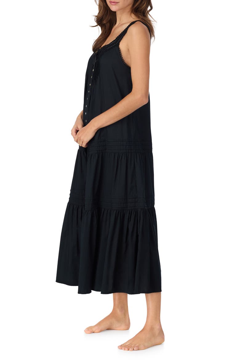 Ballet Sleeveless Cotton Nightgown, Alternate, color, BLACK