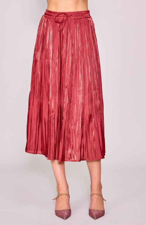 Melloday Metallic Release Pleat Skirt In Red