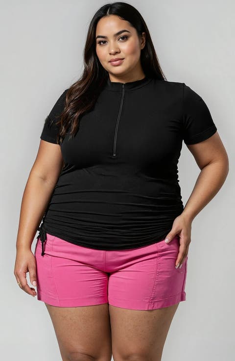Plus Size Half-Zip Adele Swim Top