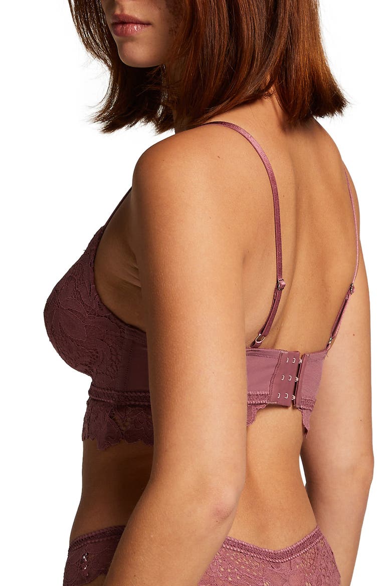 Shiloh Lace Longline Bra, Alternate, color, WISTFUL MAUVE