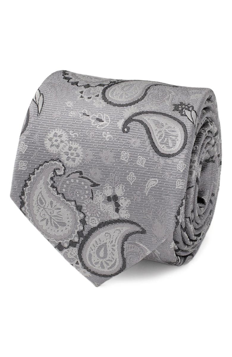 Cufflinks, Inc. Grey Paisley Silk Tie, Alternate, color, Gray