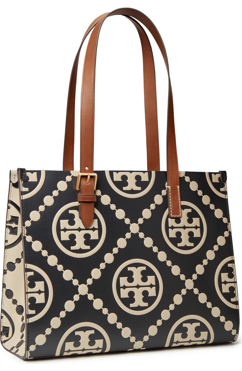 Tory Burch Small T Monogram Contrast Embossed Tote, Alternate, color,
