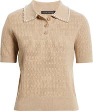 Elie Tahari The Stevie Cashmere Polo Sweater