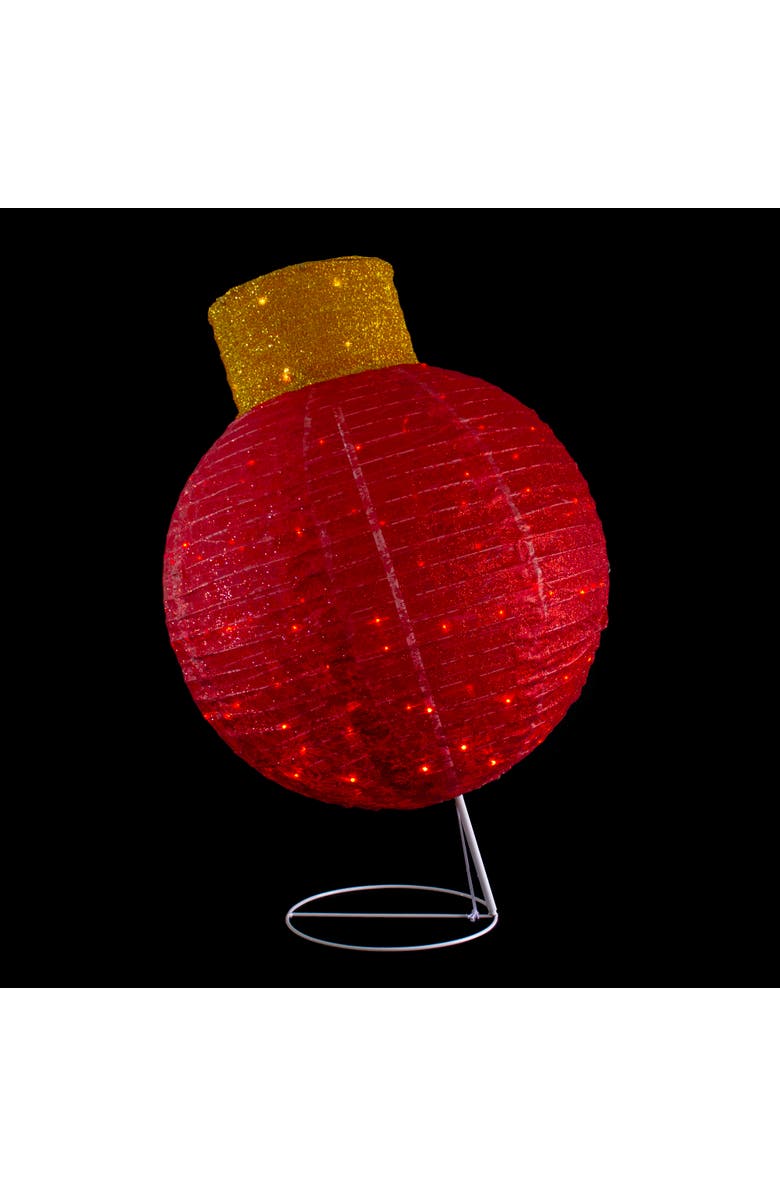 Northlight LED Lighted Twinkling Tinsel Onion Ornament Outdoor Commercial Christmas Decoration - 38" - Red, Alternate, color, 