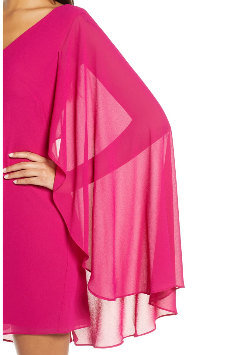 Cape Back Shift Dress, Alternate, color, MAGENTA
