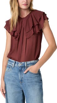 PAIGE Lucia Double Ruffle Collar Top