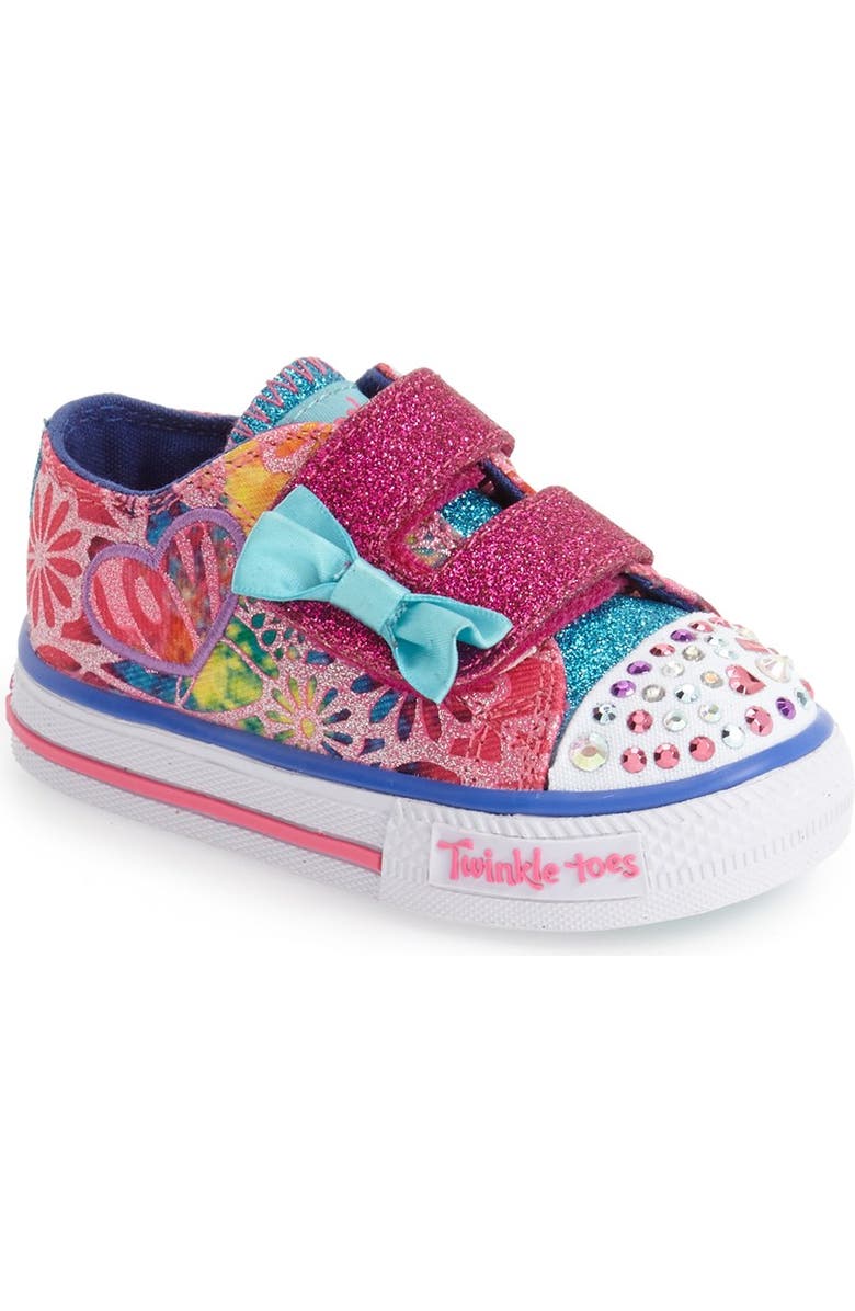 SKECHERS 'Twinkle Toes - Shuffles' Light-Up Sneaker, Main, color,