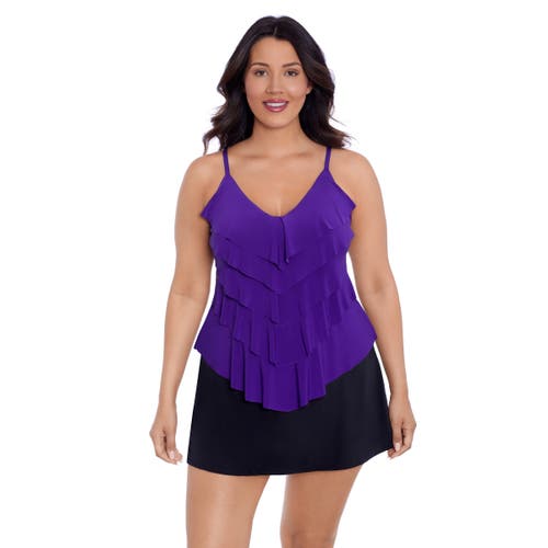Trimshaper Rachel 5 Tier Ruffle Tankini Swimsuit Top