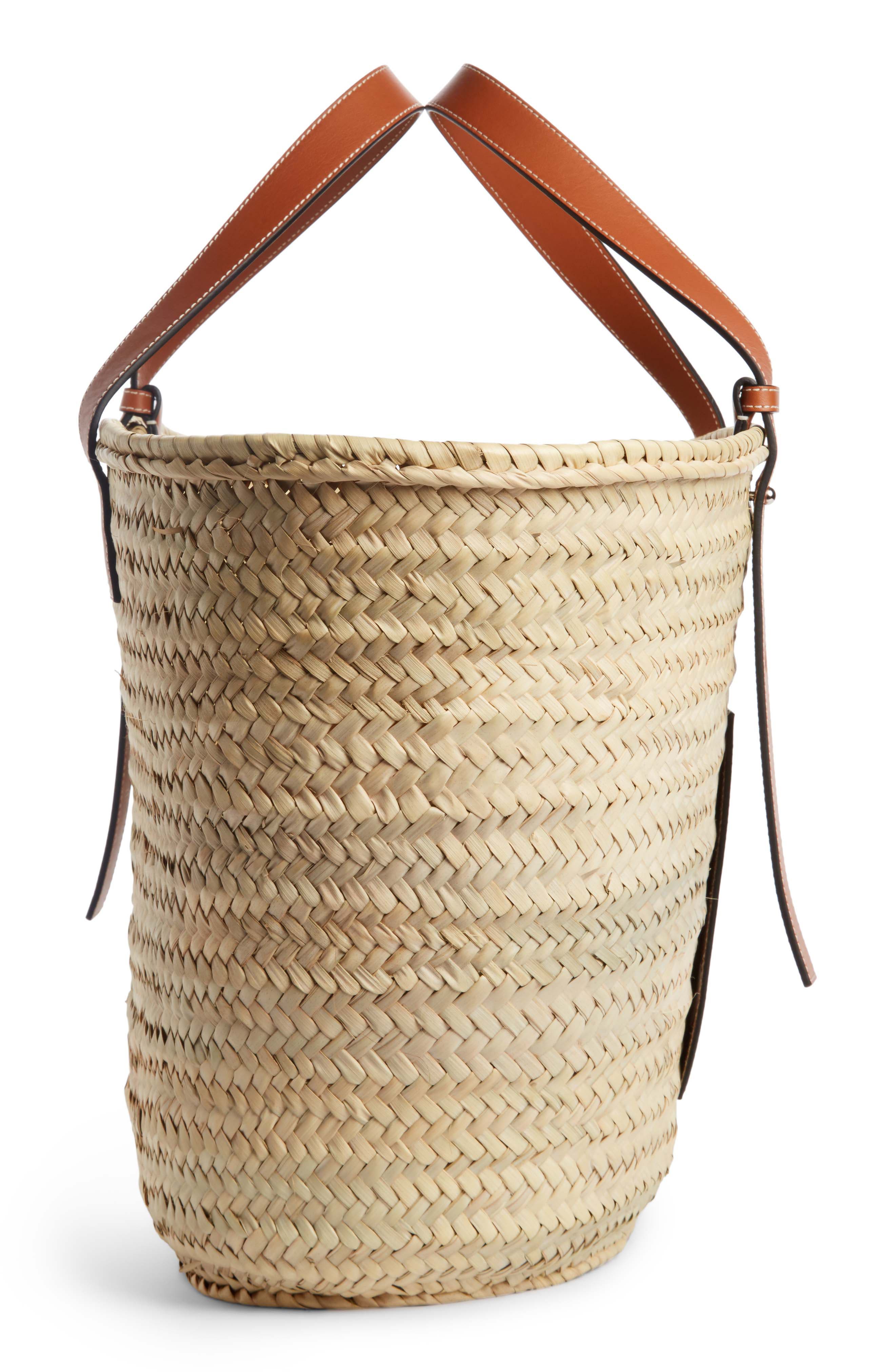 Loewe Large Logo Straw Tote, Alternate, color, 