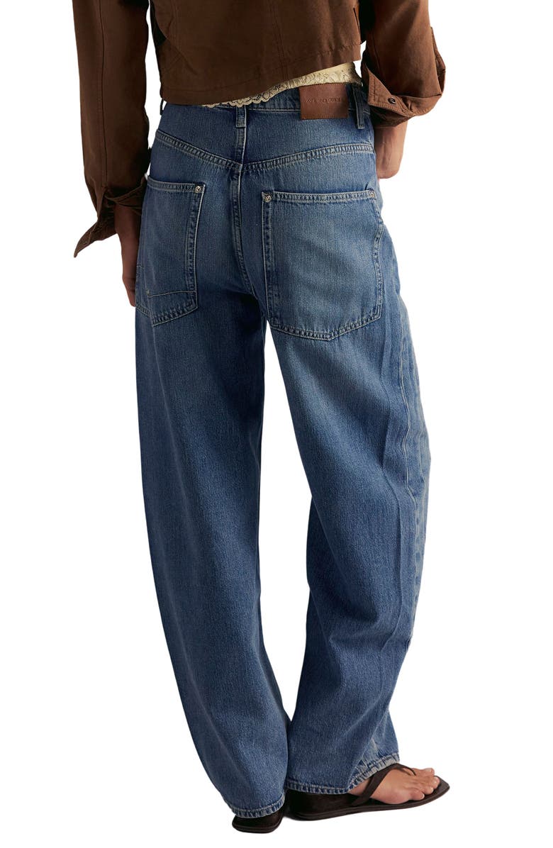 Free People Truro Relaxed Wide Leg Jeans, Alternate, color, Water Stoned Blue