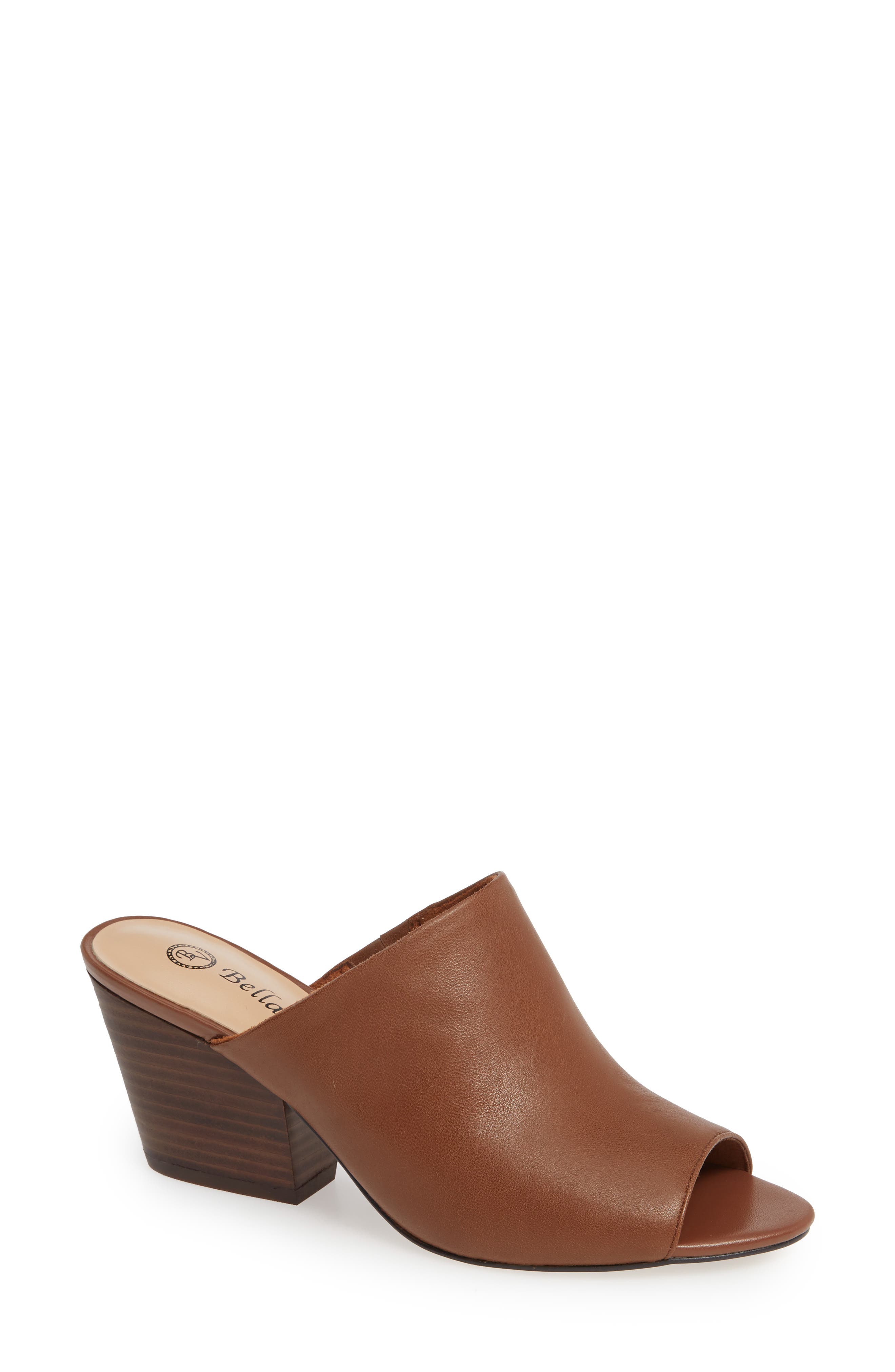 Kathy Open Toe Mule, Main, color, TAN LEATHER