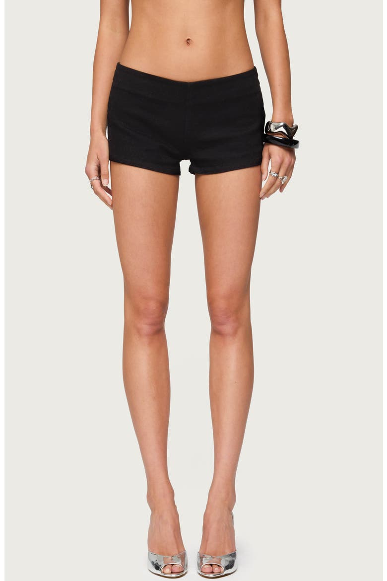 Dinah Low Rise Denim Micro Shorts, Main, color, BLACK