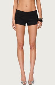 EDIKTED Dinah Low Rise Denim Micro Shorts