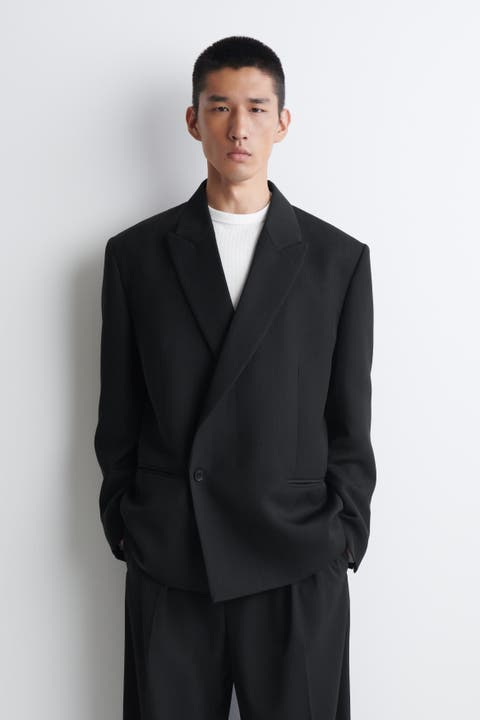 Double-breasted Herringbone Blazer